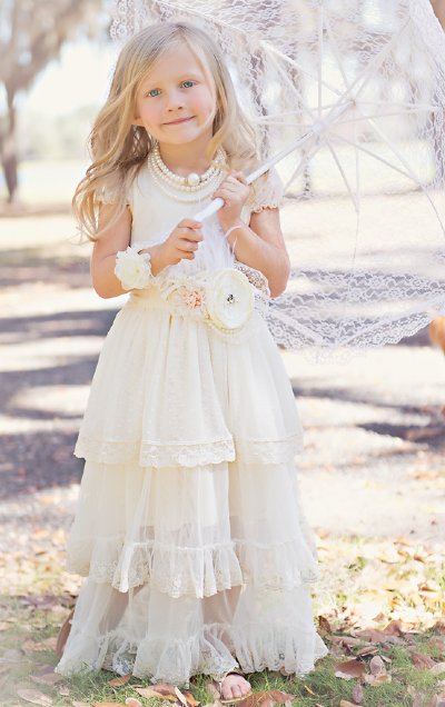 Princess Bride Lace Maxi Frock 3 & 4 Years ONLY
