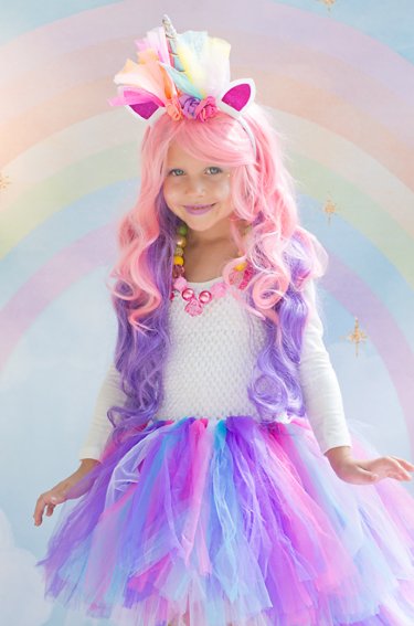 Unicorn Rainbow Wig Pink & Purple Preorder - Unicorn Boutique
