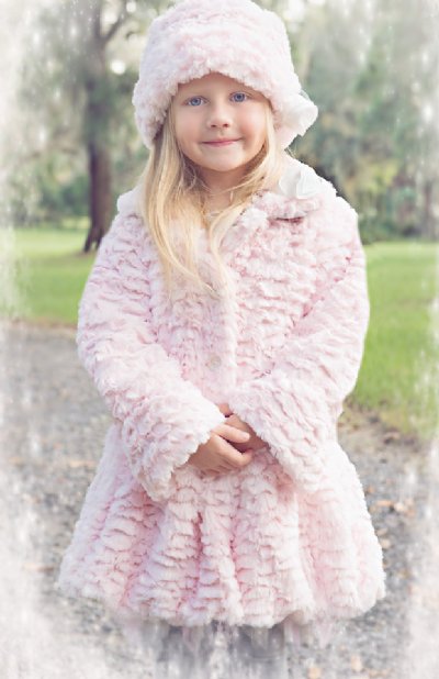 Girls Pink Faux Fur Coat w/ Hat Now in Stock - Children's Coats
