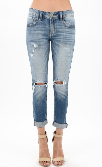 Women's Comfy Cuffed Tattered Jean Now in Stock