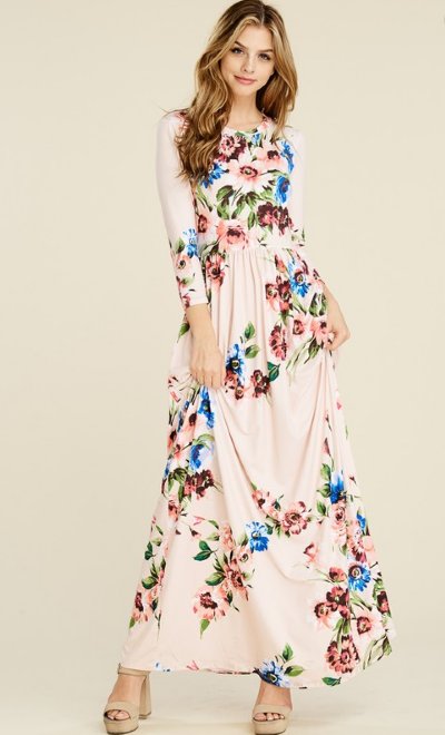 Women's Blush Bouquet Maxi Dress Now in Stock
