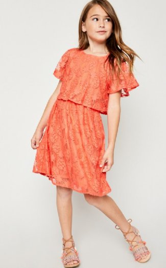 Tween Pineapple Lace Flutter Dress 10 Years ONLY